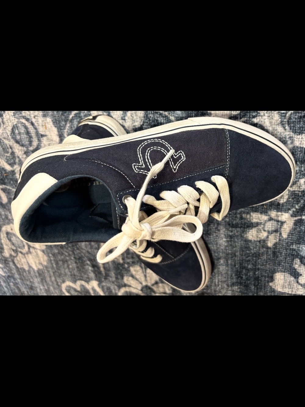 Navy Canvas Casual Sneakers with White Accents